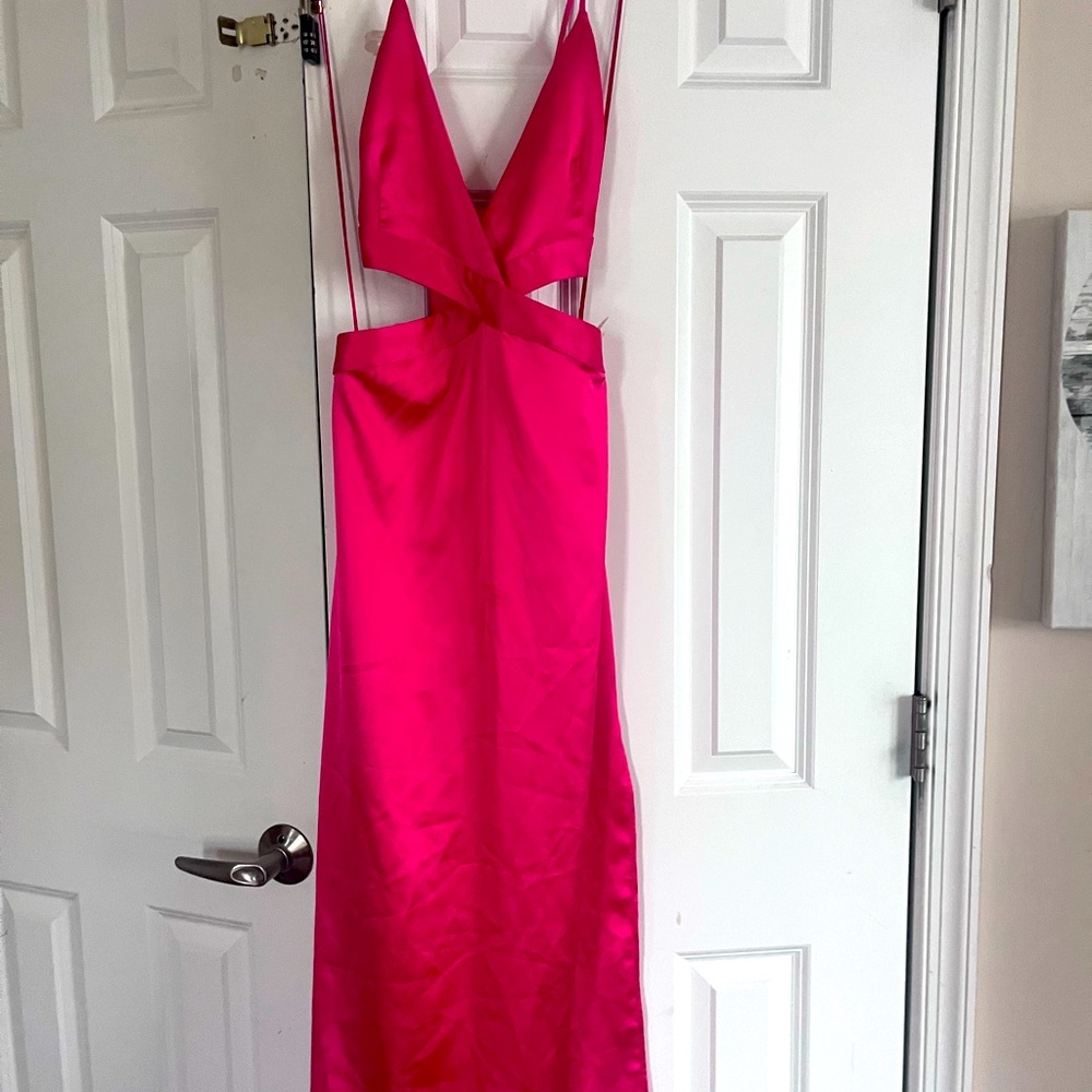 Elegant Pink Satin Dress